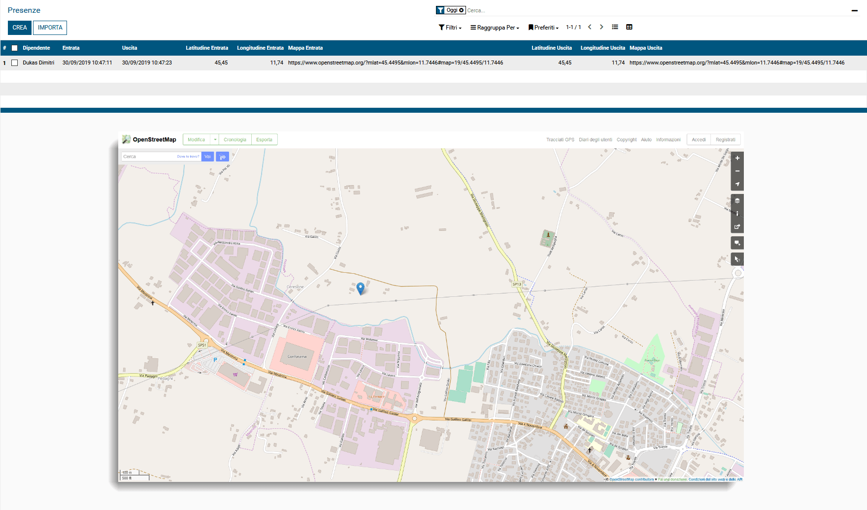 Geolocalizzazione dell'utente