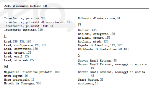 Analytical index of the guide