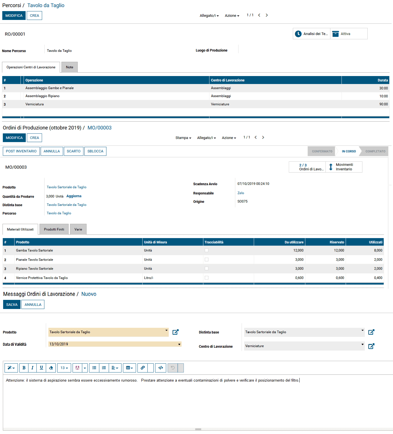 Production order management